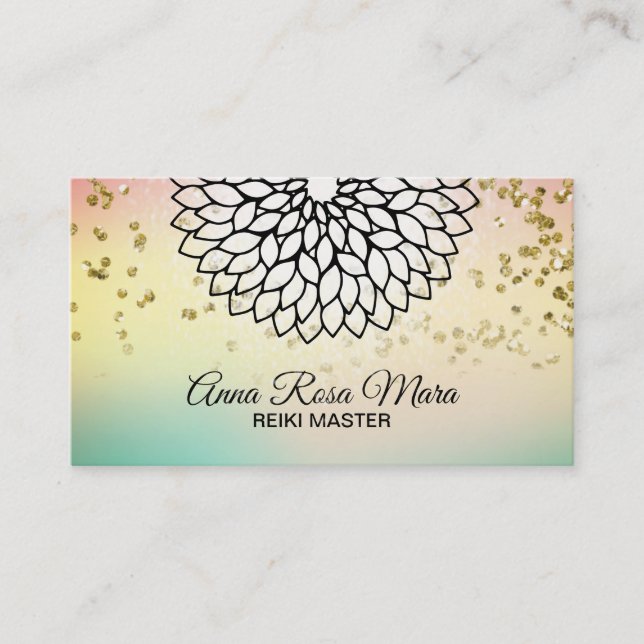 Carte De Visite *~* Yoga Reiki Soigneur Energie Massage Mandala Lo (Devant)