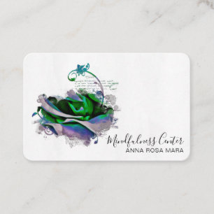 Carte De Visite *~* Yoga ROSE QR Méditation Reiki Floral Flower 