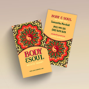 Carte De Visite Yoga Soleil Mandala Yin Yang