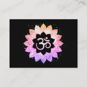 Carte De Visite *~* Yoga spirituel bouddhiste Om Aum Lotus Flower