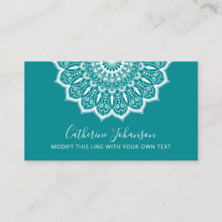 Carte De Visite Yoga turquoise holistique, Mandala cuisine dessiné
