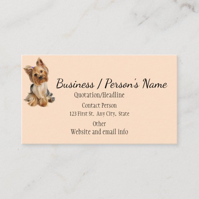 Carte De Visite Yorkshire Terrier Chien Animaux Animaux Animaux Lo (Devant)