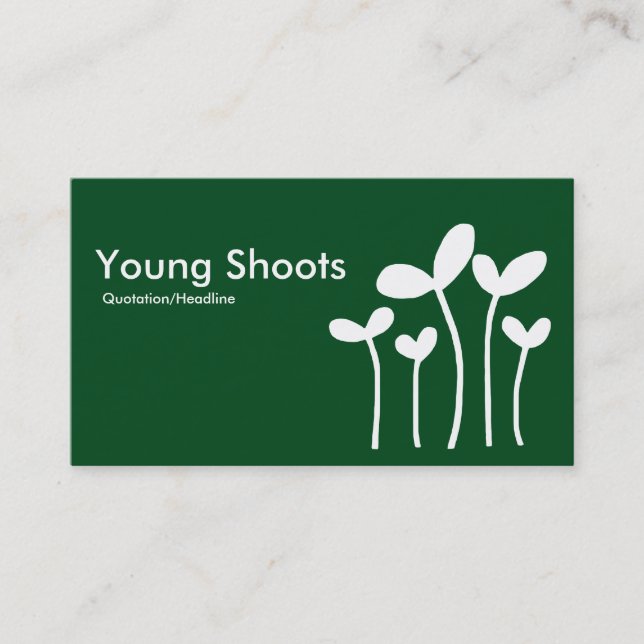 Carte De Visite Young Shoots v2 - Blanc sur Grn 02481c (côtés alt) (Devant)