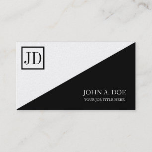 Carte De Visite YourJobTitle Carré Monogramme Gold noir