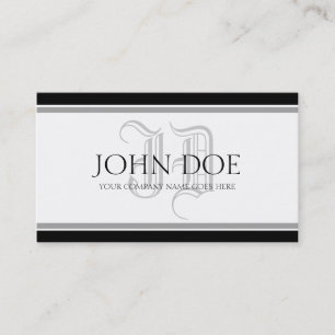 Carte De Visite YourJobTitle ! Monogramme argenté romain