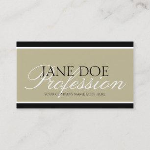 Carte De Visite YourJobTitle Tan/manuscrit blanc/frontières noires