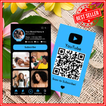 YouTube Blue Influencer Vlogger Creator QR Code