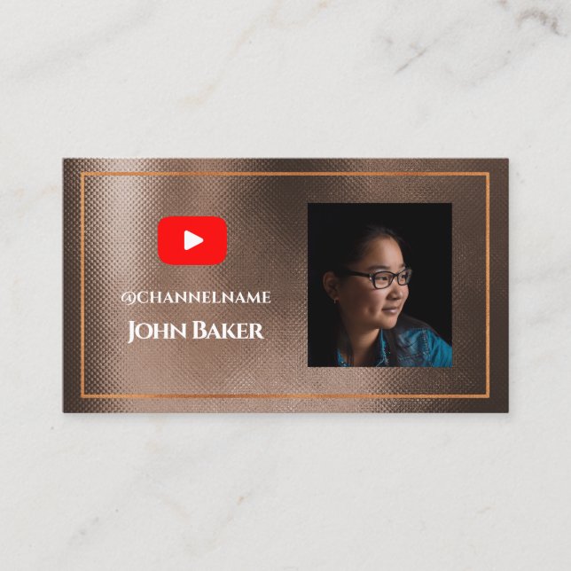Carte De Visite YOUTUBE Channel Advertisement QR Code Photo (Devant)