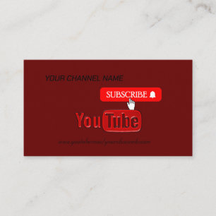 Carte De Visite Youtube Channel, Youtuber