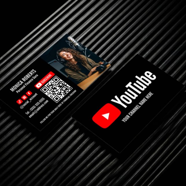CARTE DE VISITE YOUTUBE CREATOR PODCASTER SUBSCRIBE QRCODE PHOTO (Créateur téléchargé)