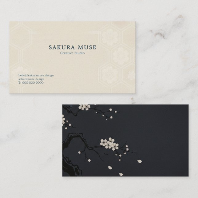 Carte De Visite Yozakura Business Card – Night Sakura Premium  (Devant / Derrière)