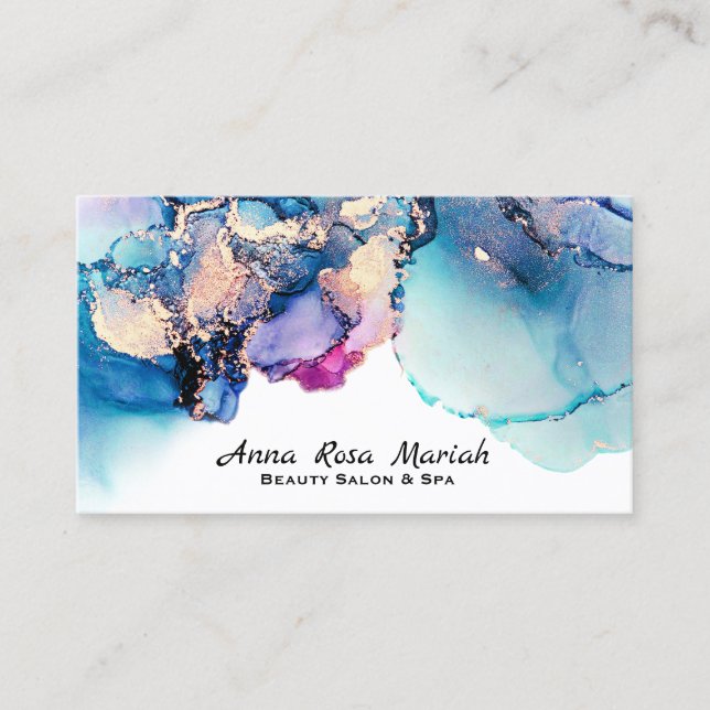 Carte De Visite *~* Yummy Turquoise Turquoise Gold AP29 Gilded Bol (Devant)