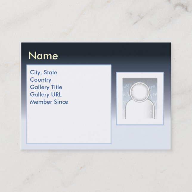 Carte De Visite Zazzle foncé - potelé (Devant)