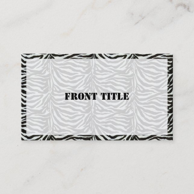 Carte De Visite Zebra Skin Camouflage Texture (Devant)