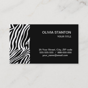 Carte De Visite Zebra skin motif