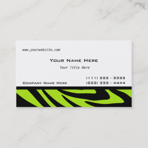 Carte De Visite Zebra Stripes Lime Green