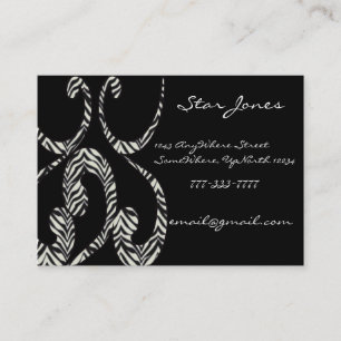 Carte De Visite Zebra Swirls