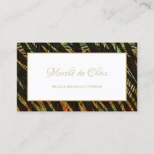 Carte De Visite Zèbre exotique Imprimer Peacock Feathes Boutique