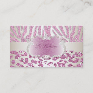 Carte De Visite Zèbre/léopard/champagne roses de PixDezines