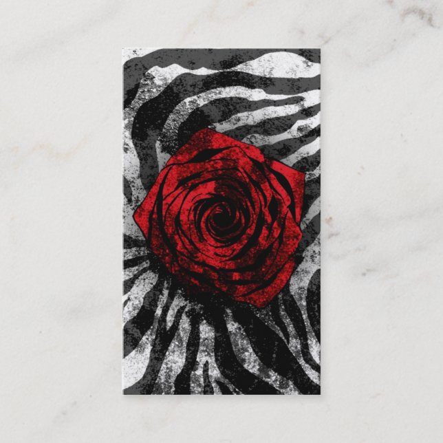 Carte De Visite Zèbre sale 01 de Rose (Devant)