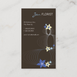 Carte De Visite Zen bleu Businesscards d'Ikebana de Frangipani de