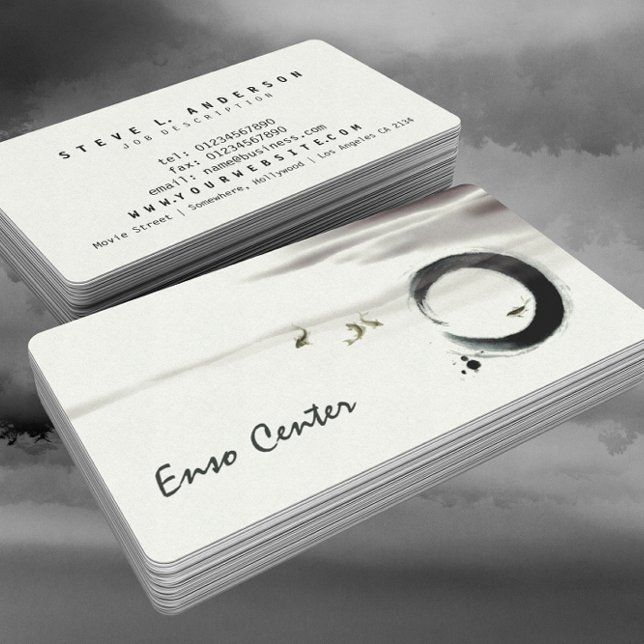 Carte De Visite Zen Circle Enso Koi Brush Peinture Art (Créateur téléchargé)