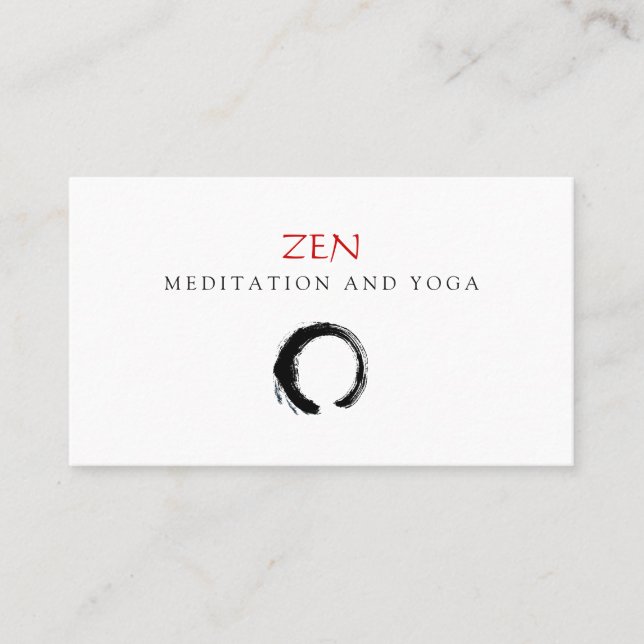 Carte De Visite Zen Circle Enso Yoga et méditation Bouddhiste 3 (Devant)