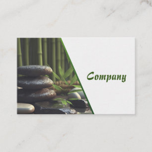 Carte De Visite Zen Spa Wellness tranquility white green