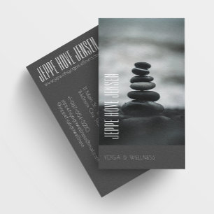 Carte De Visite Zen Stones Yoga & Wellness Cuisine Noire et Blanch
