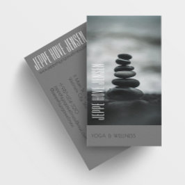 Carte De Visite Zen Stones Yoga & Wellness Gris et blanc
