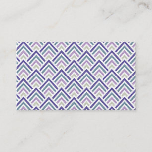 Carte De Visite Zigzag géométrique pourpre et turquoise élégan