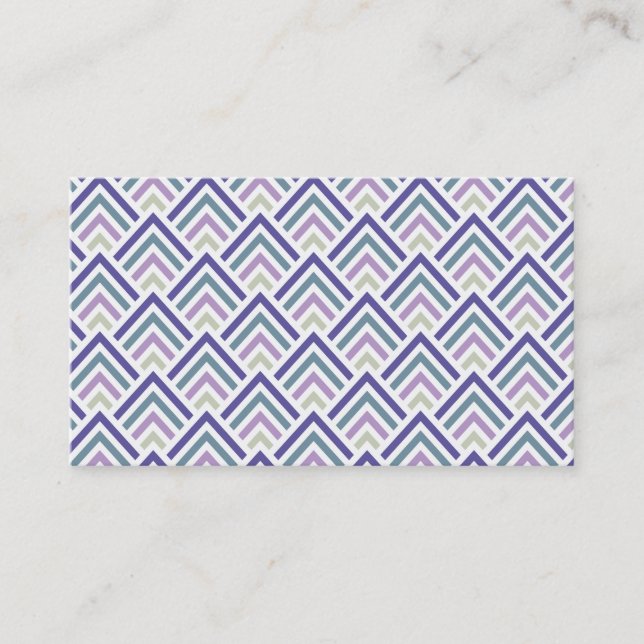 Carte De Visite Zigzag géométrique pourpre et turquoise élégant (Devant)