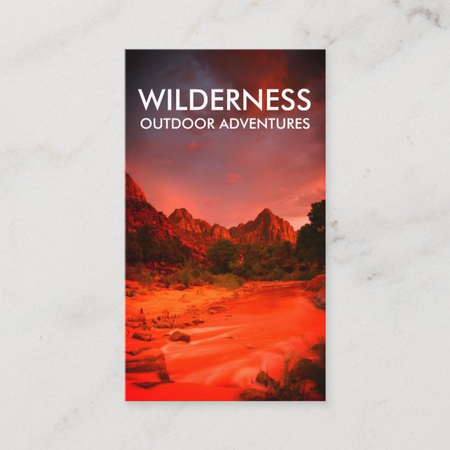 Carte De Visite Zion Red Rock Cliffs Wilderness Adventure Guide (Devant)