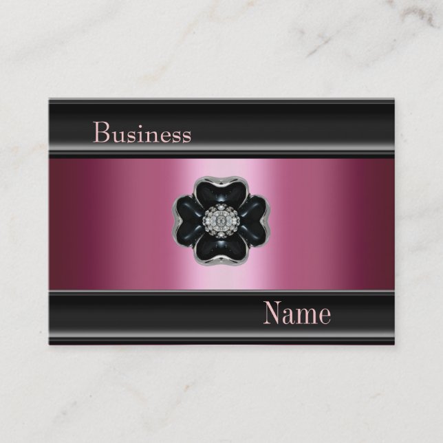 Carte de visite Zizzago Bijou noir rose soie (Devant)