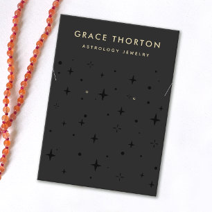 Carte De Visite Zodiac Boho Stars Collier d'oreille noire