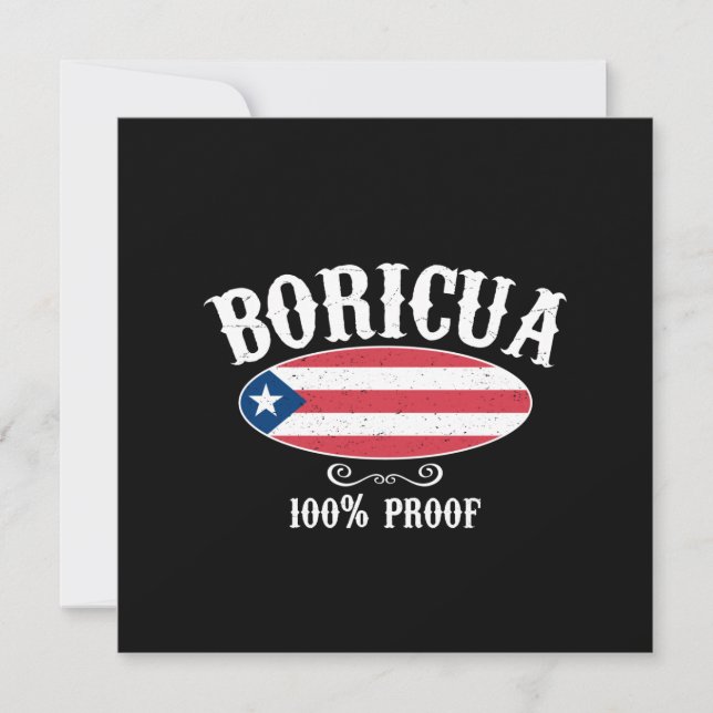 Carte de voeux 100% Porto Rico (FLAT) Boricua (Devant)