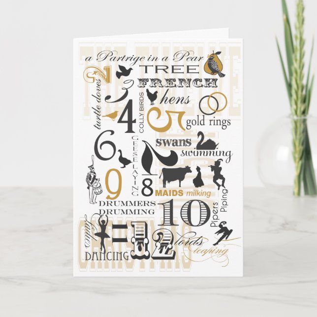 Carte de voeux 12 jours de Noël (Devant)