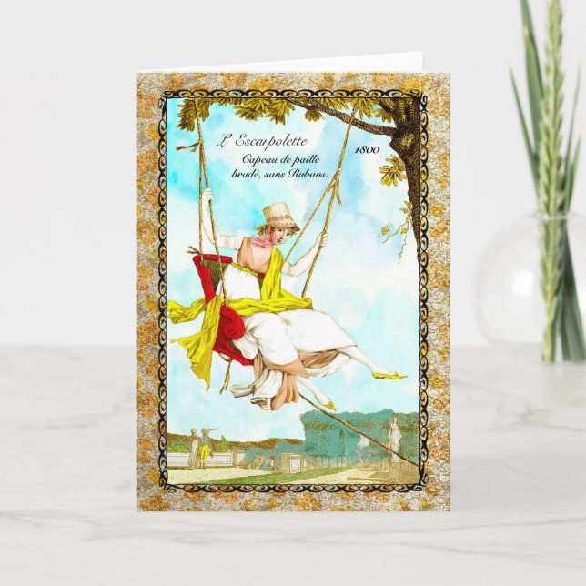 Carte de voeux 1800 de mode de Regency (Devant)