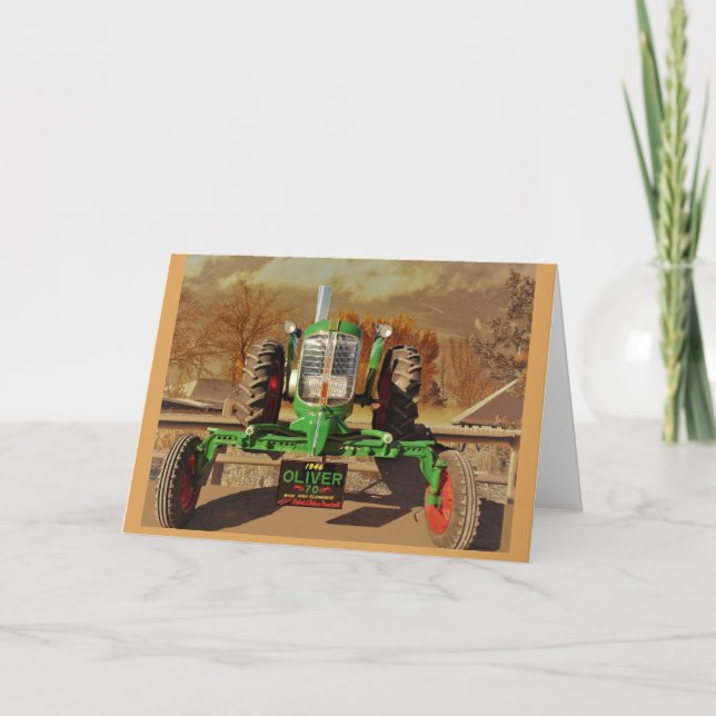 Carte de voeux 1946 de tracteur d'Oliver 70 de cru (Devant)