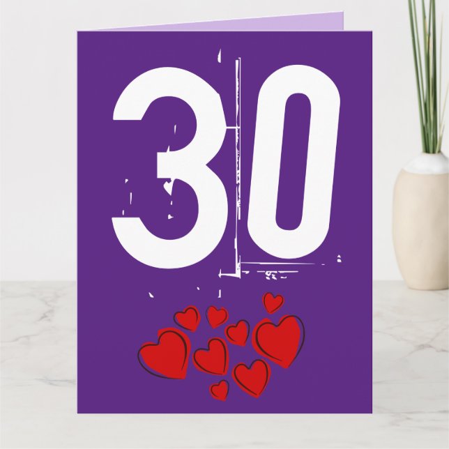 CARTE DE VOEUX 30ÈME ANNIVERSAIRE DE MARIAGE GRAND (Devant)