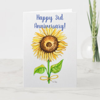 Carte de voeux 3e anniversaire du mariage vide à l