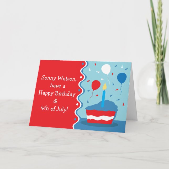 Carte de voeux 4 juillet anniversaire (Devant)