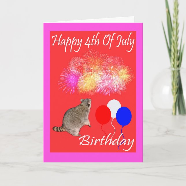 Carte de voeux 4 juillet anniversaire (Devant)