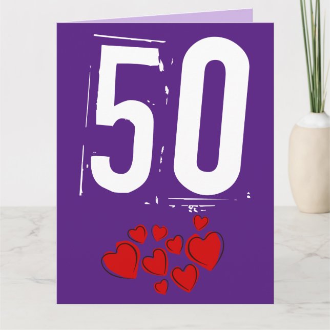 CARTE DE VOEUX 50 ANS DE MARIAGE GRANDE CARTE (Devant)