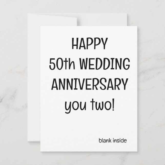 Carte de voeux, 50e anniversaire - CARTE DE FUNNY (Devant)