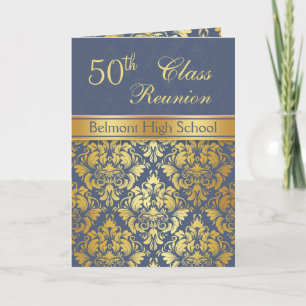 Carte de voeux 50e Classe de damas d'or