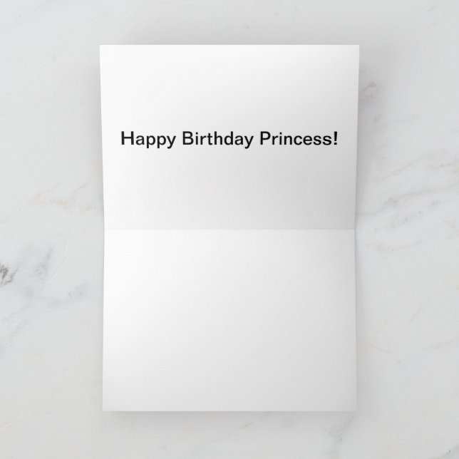 Carte de voeux 5x7. Bonne princesse d'anniversaire (Intérieur)