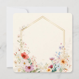 Carte de vœux à cadre floral