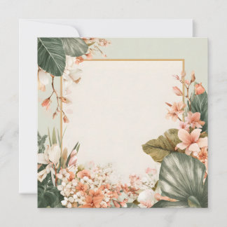 Carte de vœux à cadre floral