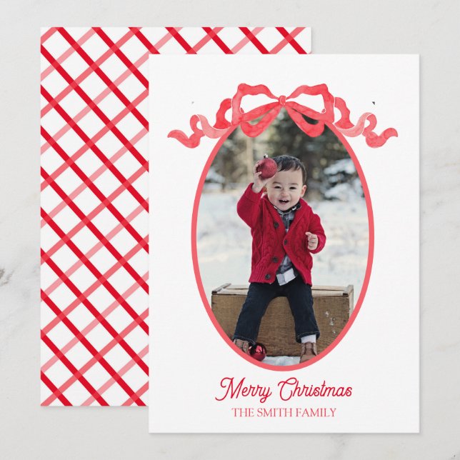 Carte de vœux à étiquette de vacances à l'aquarell (Devant / Derrière)